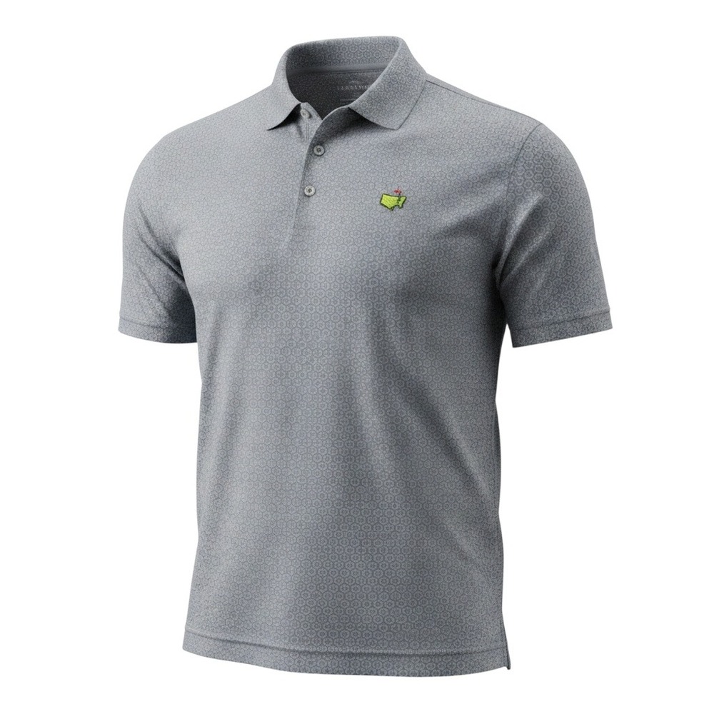 Masters Tech Golf Polo Shirt Mens XL Grey Geometric Performance Short Sleeve